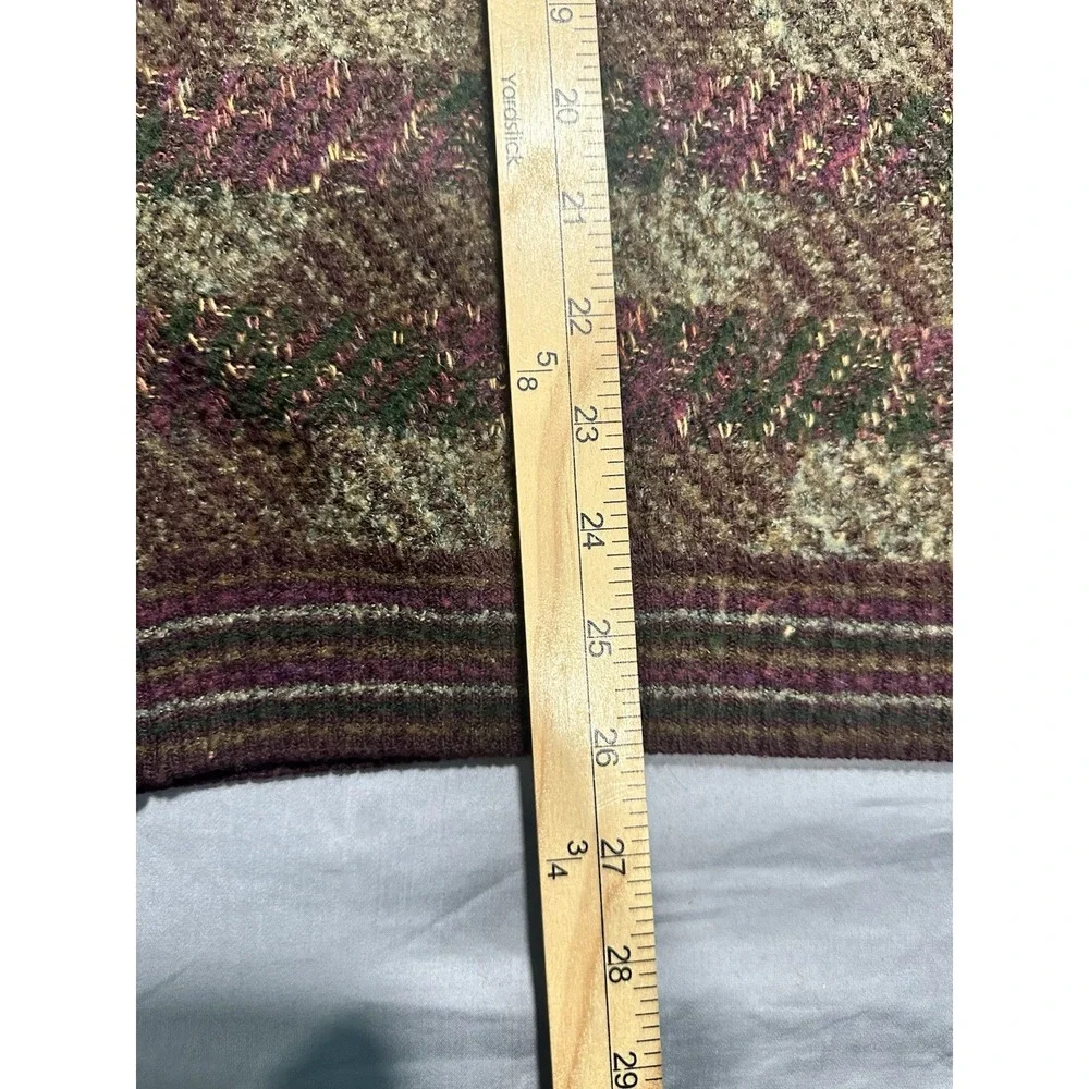 VTG Brandini Men's Purple/Green Earthtones Geometric Striped Sweater‎ XL